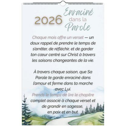 2026 calendar with nature-themed cover and text