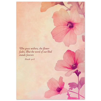 Floral design with a quote on a soft pink background