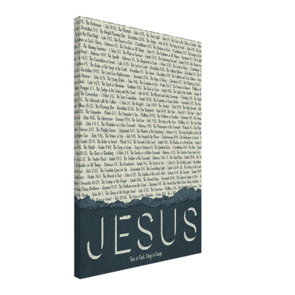 Canvas wall art with text and 'Jesus' on a white background